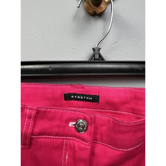 Jones New York Stretch Jeans Womens 16 Pink‎ Twill Jeans Lace up ankles-cropped - Picture 2 of 7